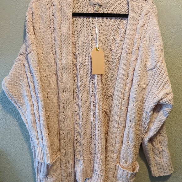 Love Tree Sweaters - Light pink oversized cardigan
